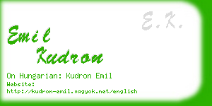 emil kudron business card